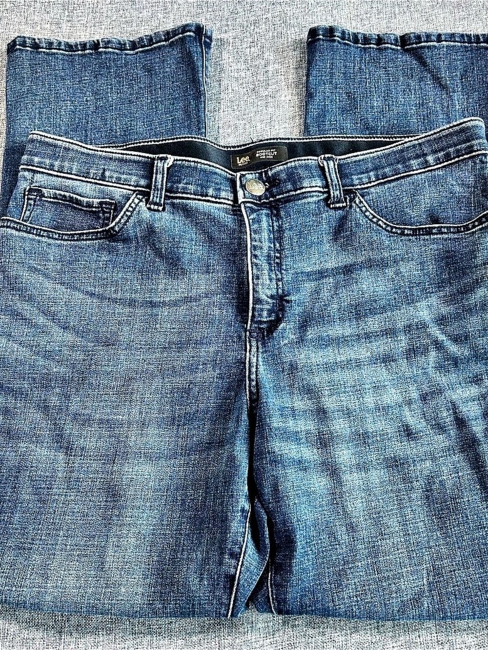 Lee Bootcut Mid Rise Jeans Blue Waist 16 Petite